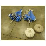 Lot- 2 Umbrellas w/ Stands