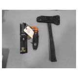 Lot- Hatchet & Hunting Knives