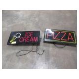 Pizza & Ice Cream Signs