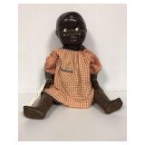 19 " Black Composition Doll w/ Painted Eyes