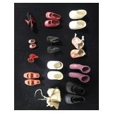 Lot - 12 Pairs of Miscellaneous Doll Shoes