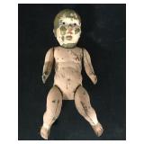 12" Brass Head Metal Body Doll