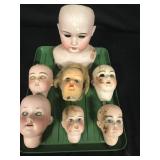 Lot - Miscellaneous Doll Heads (damaged)