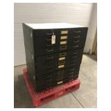 3-Section, 12-Drawer Metal File Cabinet for Parts