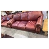 3/3 LEATHER W/ NAILHEAD ACCENT SOFA