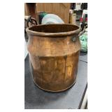 COPPER HANGING POT 8.5' X 17' W/ HANDLE EXTENDED