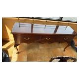 DAVIS CABINET CO. 3-DRAWER BRASS ACCENT BUFFET