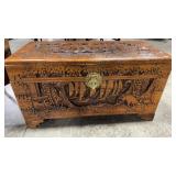 1940ï¿½S ORIENTAL CARVED CAMPHOR WOOD CHEST