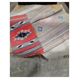 2 NATIVE AMERICAN 1940-50'S HAND-WOVEN BLANKETS