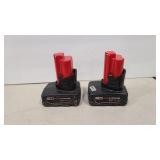 2 12V MILWAUKEE BATTERY PACK