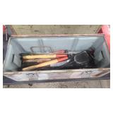 METAL TOOL BOX W/ MISC. TOOLS