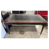 S. CAUDELL 1999 SIGNED HAND PAINTED TABLE