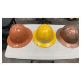 3 - VINTAGE MCDONALD ALUMINUM T HARD HATS