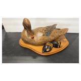 BIG SKY CARVERS ASHLEY GREY WOOD DUCK & DUCKLINGS