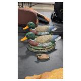 3 CAST IRON MALLARD DUCK DOOR STOPS