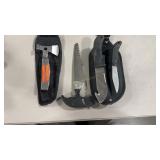 MINI HATCHET, 2 KNIVES AND BONE SAW