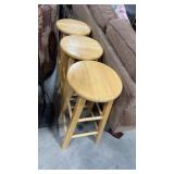 3 COUNTER HEIGHT BAR STOOLS - 27' TALL