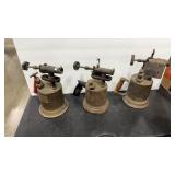 3 ANTIQUE GAS BLOW TORCHES