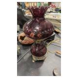 AMYTHEST GLASS GONE W/ THE WIND STYLE ACCENT LAMP