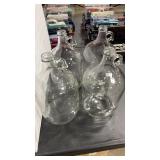 4 - 1 GALLON GLASS BOTTLES W/ HANDLES