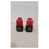 2 12V MILWAUKEE BATTER PACK