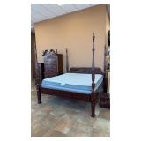 LINK-TAYLOR KING 4-POSTER SOLID MAHOGANY BED &
