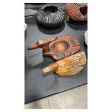 2 INUIT CARVED DUCKS