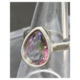 .925 MYSTIC TOPAZ RING SIZE 6.5