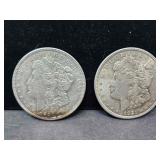 2 - 1921 MORGAN DOLLARS 90% SILVER