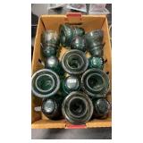 13 BLUE GLASS INSULATORS