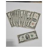 20 $2 NOTES INCLUDING: 2 - RED SEAL