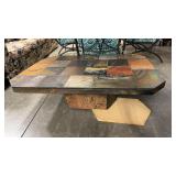 SLATE TOP COFFEE TABLE 48' X 32' X 15'