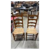 2 LADDER BACK CANE CHAIRS