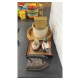 ASST. DECORATIVE LOT INCLUDING BRASS ANTELOPE