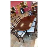 INLAY DUNCAN PHEIFF DINING TABLE W/ 6 CHAIRS & 2