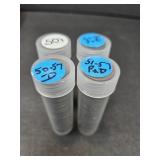 4 - TUBES 1950'S WHEAT CENTS