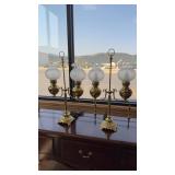 2 ORNATE BRASS BUFFET LAMPS