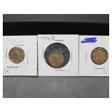 1915D/1916D/1921S LINCOLN CENTS