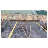 ANTIQUE HAY RAKE W/ EXTRA TEETH 124' LONG