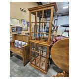 LIGHTED GLASS SHELF CURIO CABINET 28' X 13' X 72'