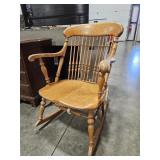 1860'S FRENCH CURVED WOOD SPINDLE ROCKER