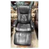 LEATHER CHAIR & OTTOMAN