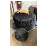 GIANT BEAN BAG W/ STOOL & ACCENT PILLOW