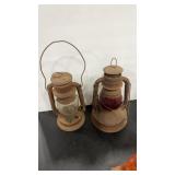 RED GLASS LANTERN & DIETZ LANTERN
