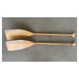 2 CURVED WOOD GREY OWL PADDLE CO. OARS