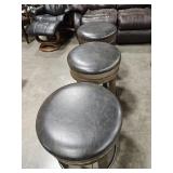 3 WOOD COUNTER HEIGHT STOOLS