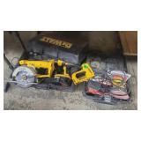 DEWALT 18V DRILL, TRIM SAW, DRILL, SANDER AND