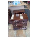 2 LINK-TAYLOR SOLID MAHOGANY 5-DRAWER NIGHTSTANDS