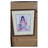 DE GRAZIA SIGNED 1980 FRAMED PRINT 18' X 21'