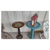 2 BIRD BATHS AND LANTERNS